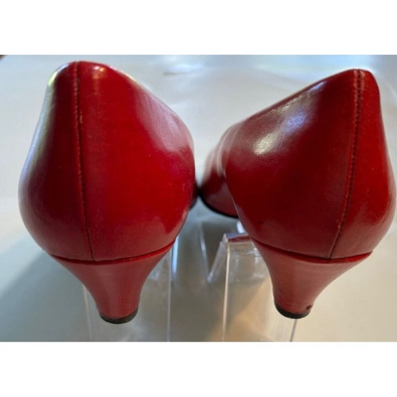 Women's Naturalizer Slip On Shoes Size 9B Katherine Red Smooth Cone Heel - Picture 3 of 10